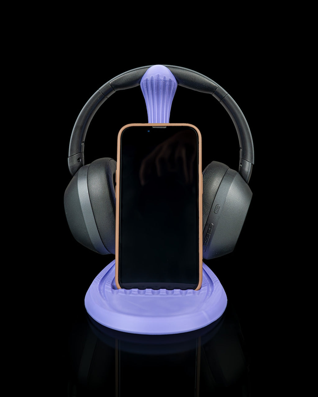 Flow Stand – Headphone & Phone Holder – 3D Printed Gaming Desk Organiser – Modern Headset Display