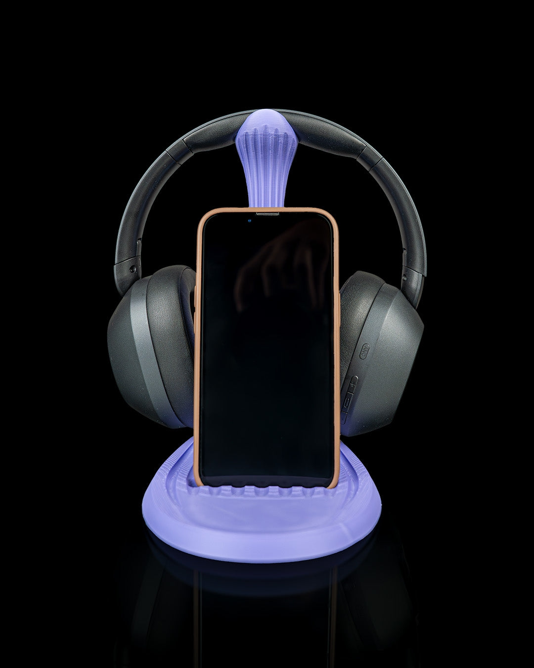 Flow Stand – Headphone & Phone Holder – 3D Printed Gaming Desk Organiser – Modern Headset Display