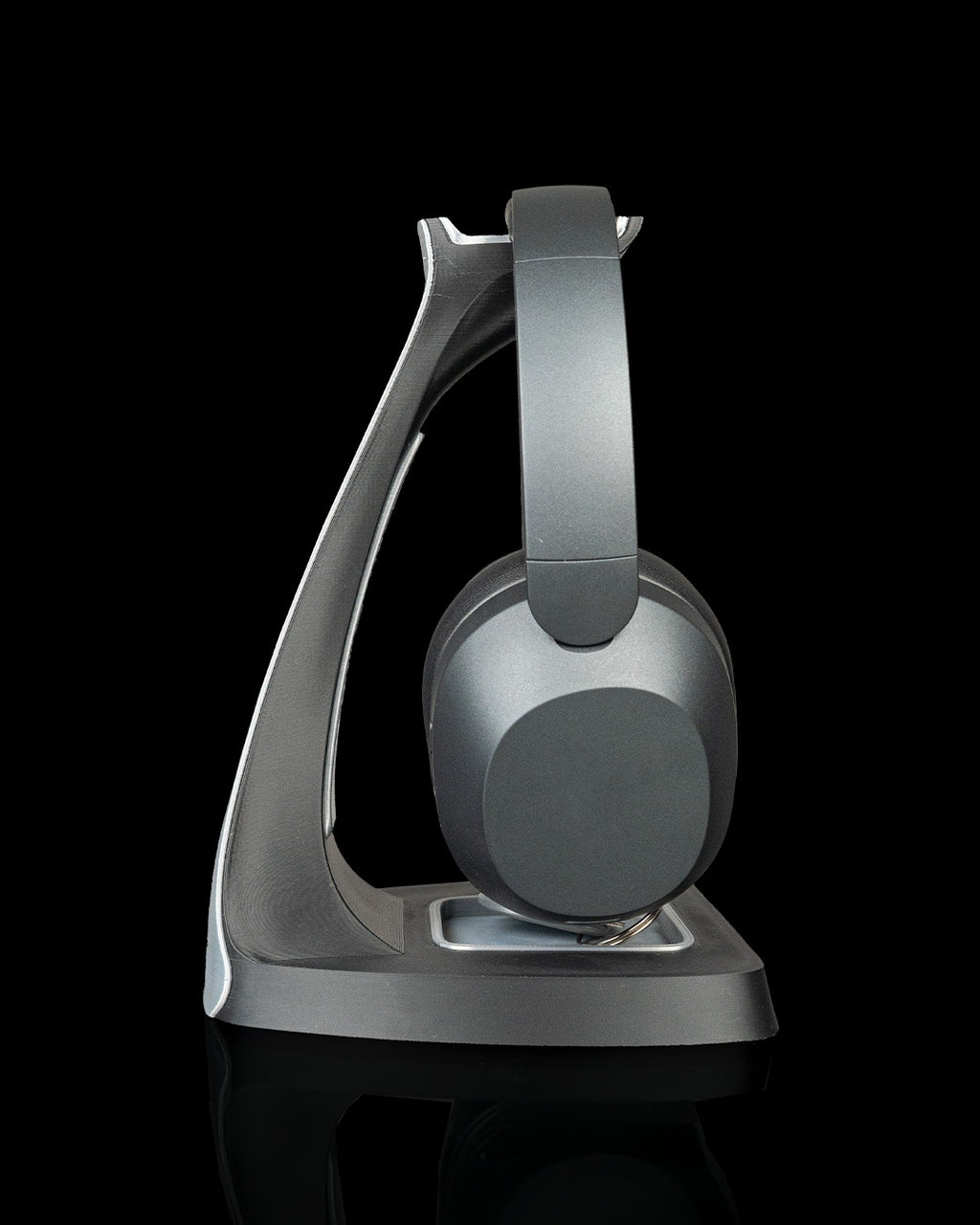 Arch Stand Headphone Holder – 3D Printed Headset Display with Accessory Tray – Gaming Desk Organiser