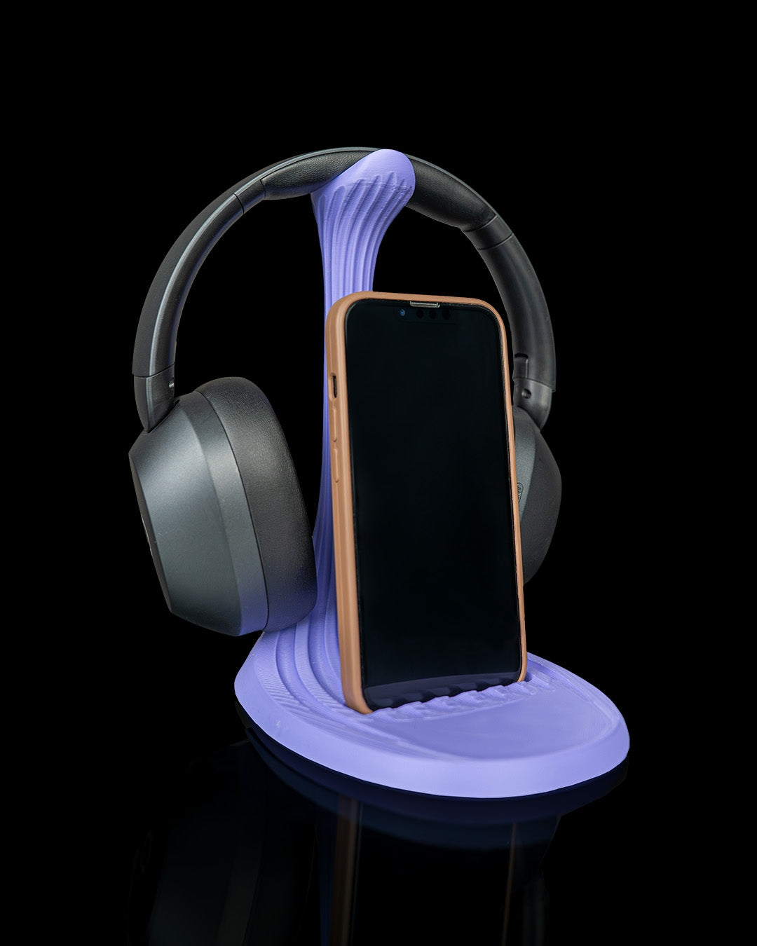 Flow Stand – Headphone & Phone Holder – 3D Printed Gaming Desk Organiser – Modern Headset Display