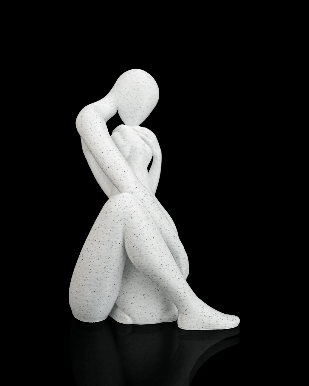 Best Friend Dog Sculpture – 3D Printed Human and Pet Figurine – Meaningful Dog Lover Gift and Memorial Décor MARBLE COLOUR