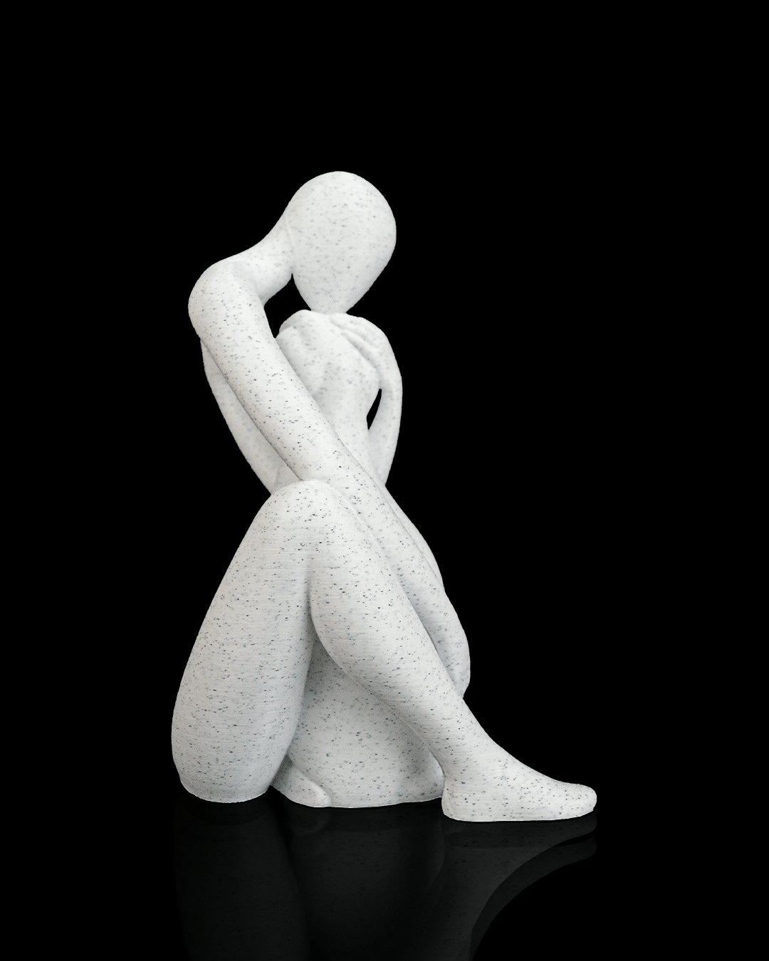 Best Friend Dog Sculpture – 3D Printed Human and Pet Figurine – Meaningful Dog Lover Gift and Memorial Décor MARBLE COLOUR