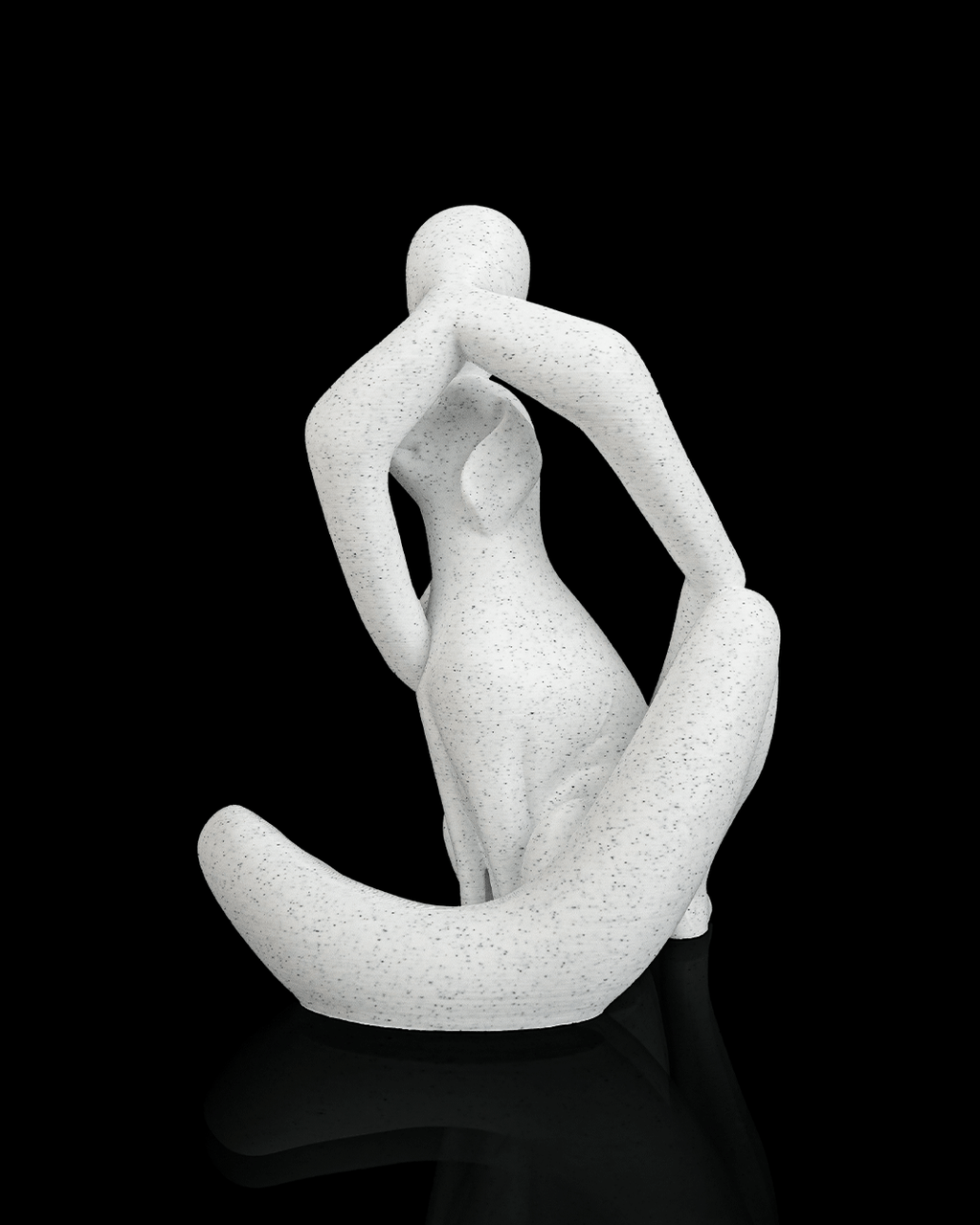 Best Friend Dog Sculpture – 3D Printed Human and Pet Figurine – Meaningful Dog Lover Gift and Memorial Décor MARBLE COLOUR