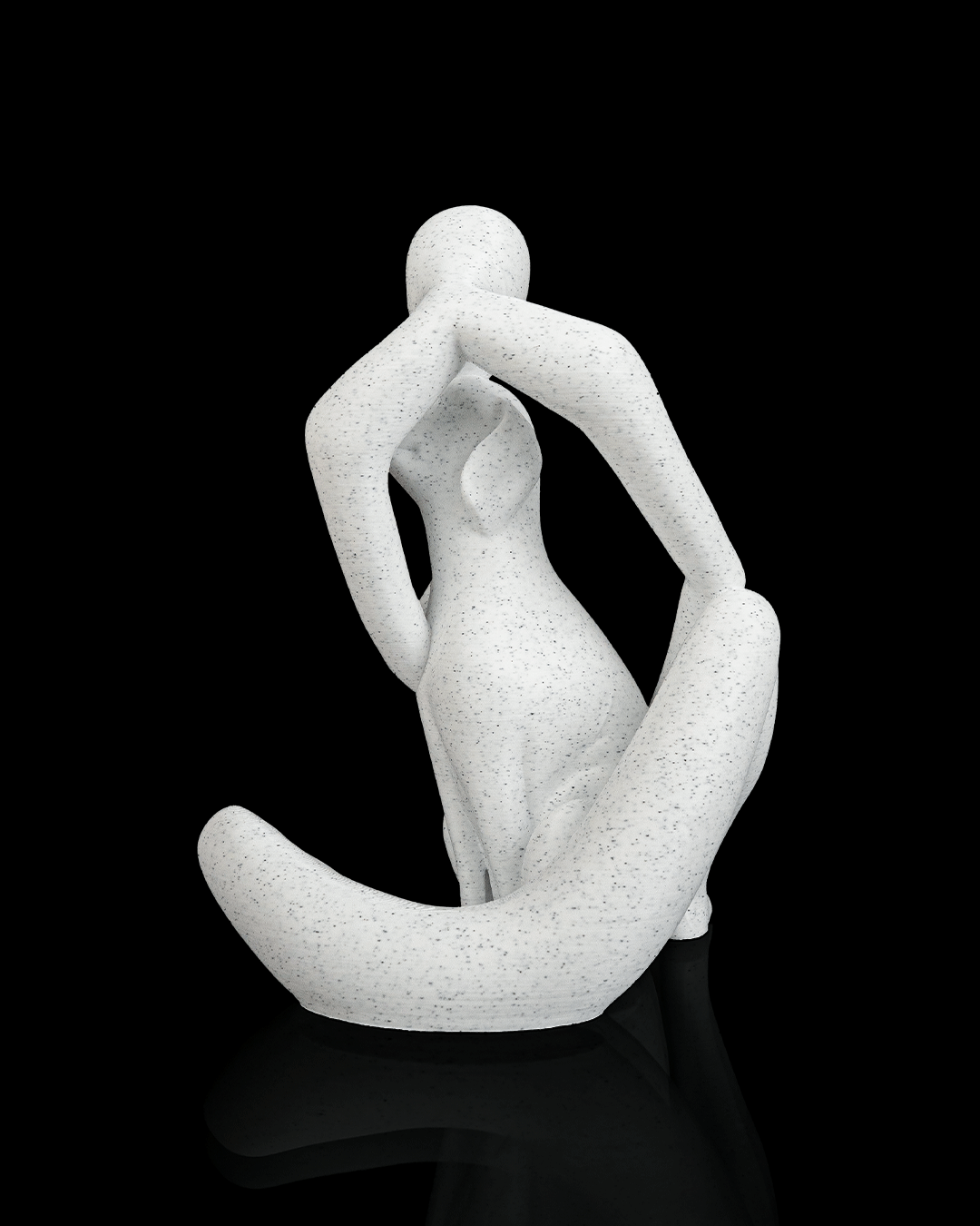 Best Friend Dog Sculpture – 3D Printed Human and Pet Figurine – Meaningful Dog Lover Gift and Memorial Décor MARBLE COLOUR