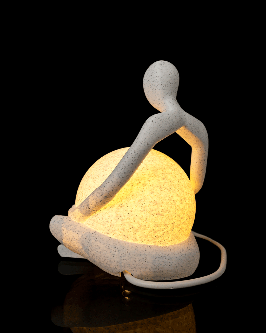 Inner Light Table Lamp – 3D Printed Meditation Figure Light – Modern Zen Décor and Mindfulness Gift