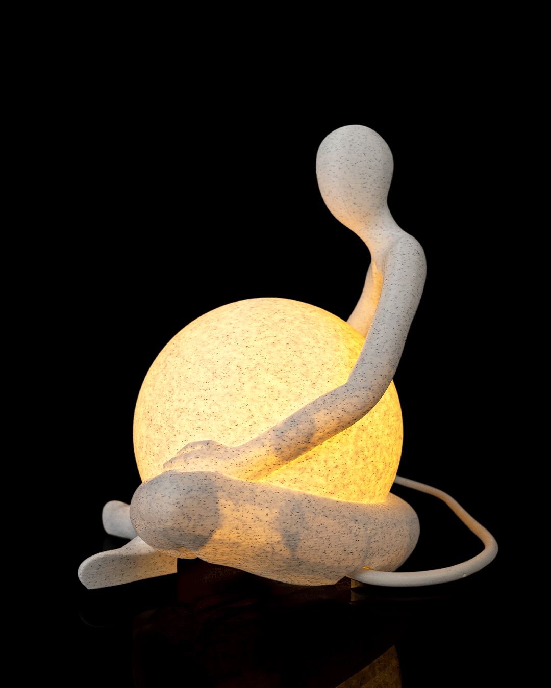 Inner Light Table Lamp – 3D Printed Meditation Figure Light – Modern Zen Décor and Mindfulness Gift