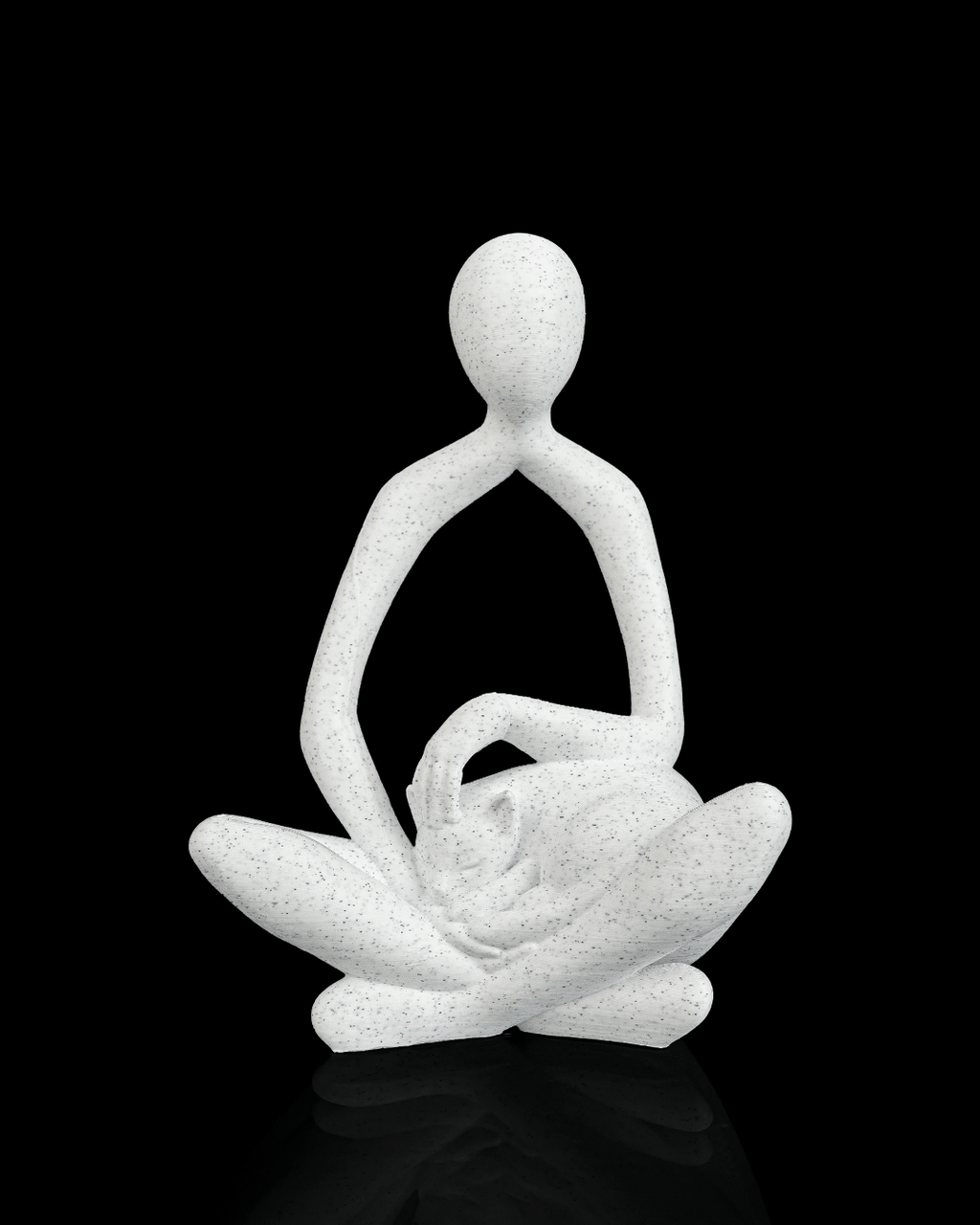 3D Printed Lap Cat Sculpture–Peaceful Person and Cat Figurine, Modern Home Décor MARBLE