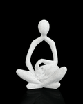 3D Printed Lap Cat Sculpture–Peaceful Person and Cat Figurine, Modern Home Décor MARBLE