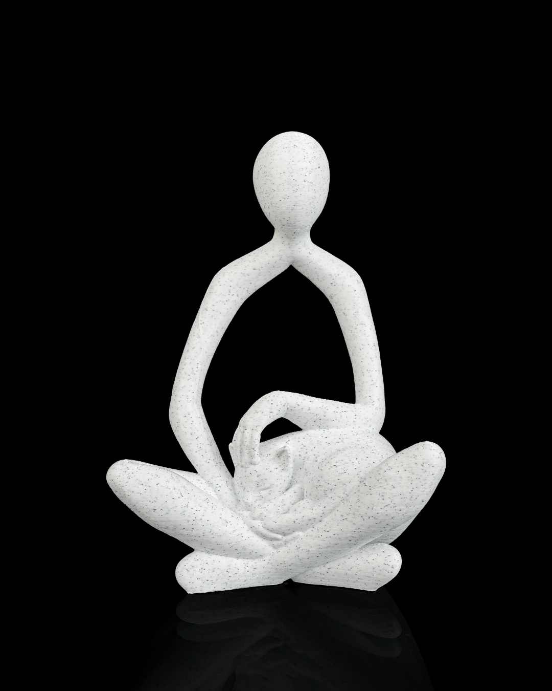 3D Printed Lap Cat Sculpture–Peaceful Person and Cat Figurine, Modern Home Décor MARBLE