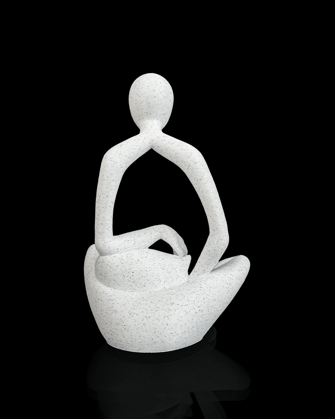 3D Printed Lap Cat Sculpture–Peaceful Person and Cat Figurine, Modern Home Décor MARBLE