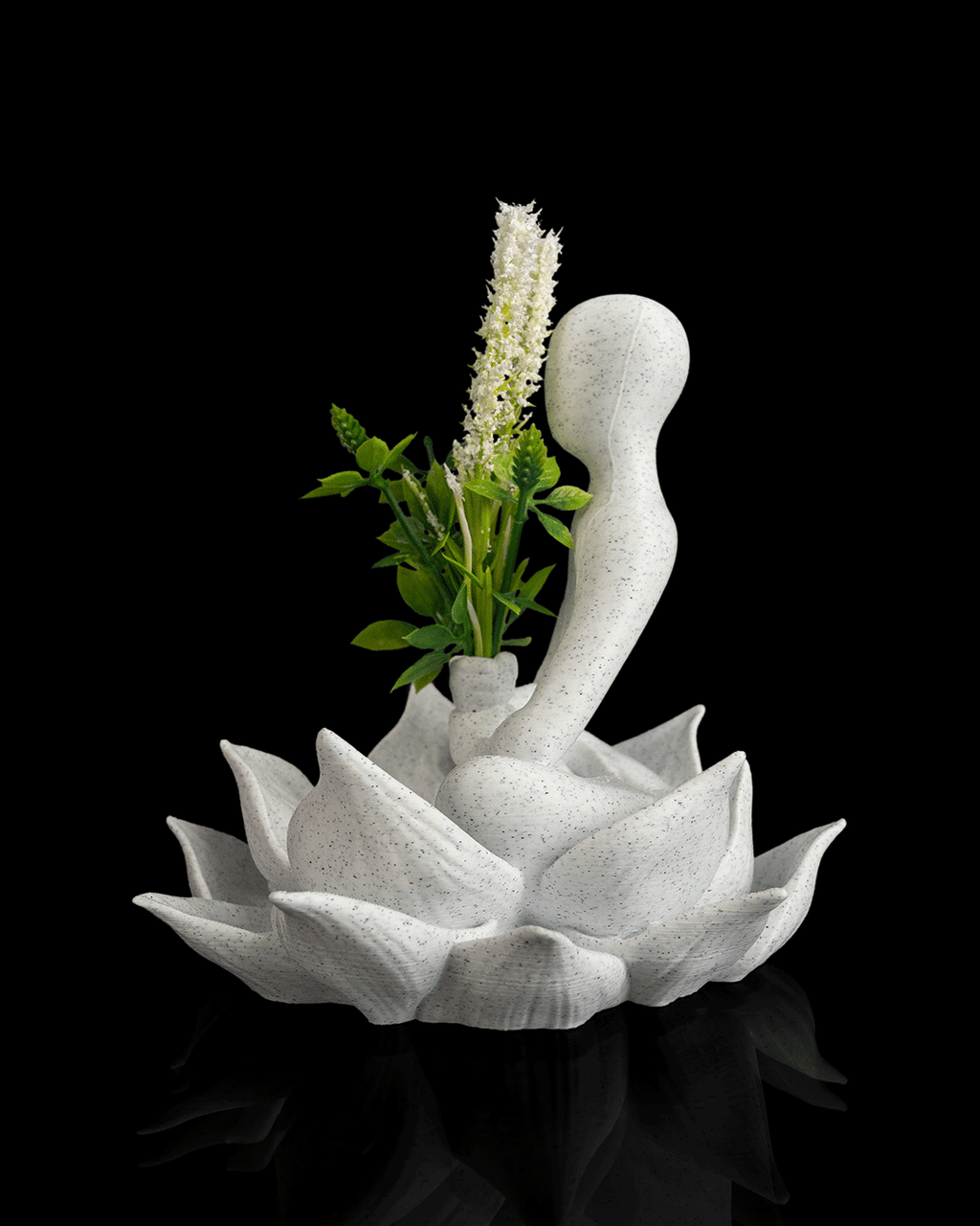 3D Printed Lotus Planter – Meditation Figure Flower Holder, Zen Yoga Décor