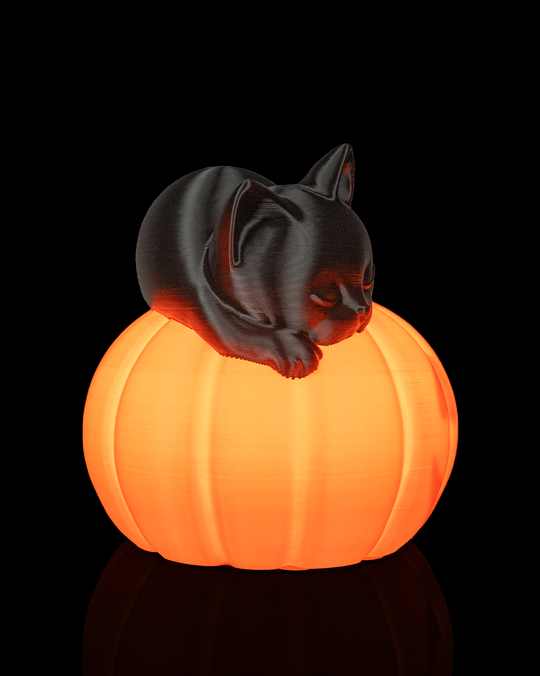 Sleepy Cat Halloween Table Lamp