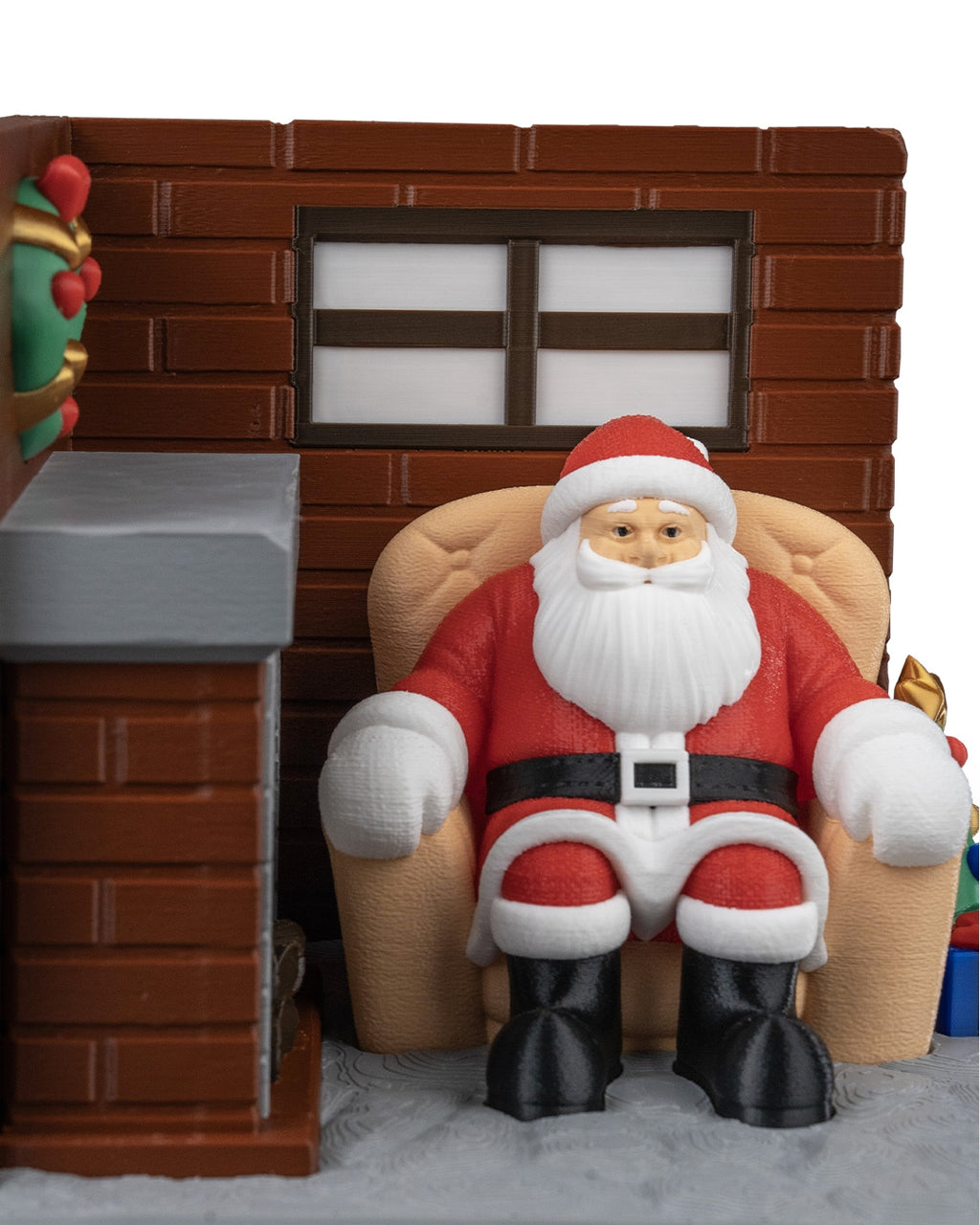 Santa by the Fireplace – Christmas Scene Decoration