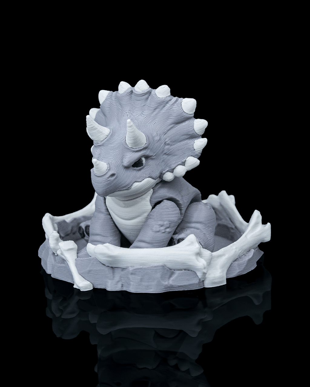Tiny Triceratops Dino Egg